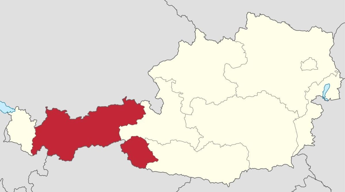 საგრაფო ავსტრიის რუკა