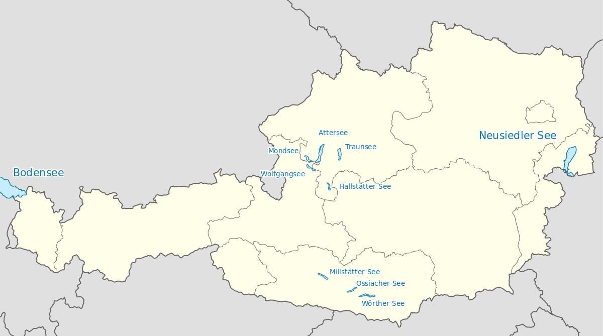 რუკა ავსტრიული ტბები