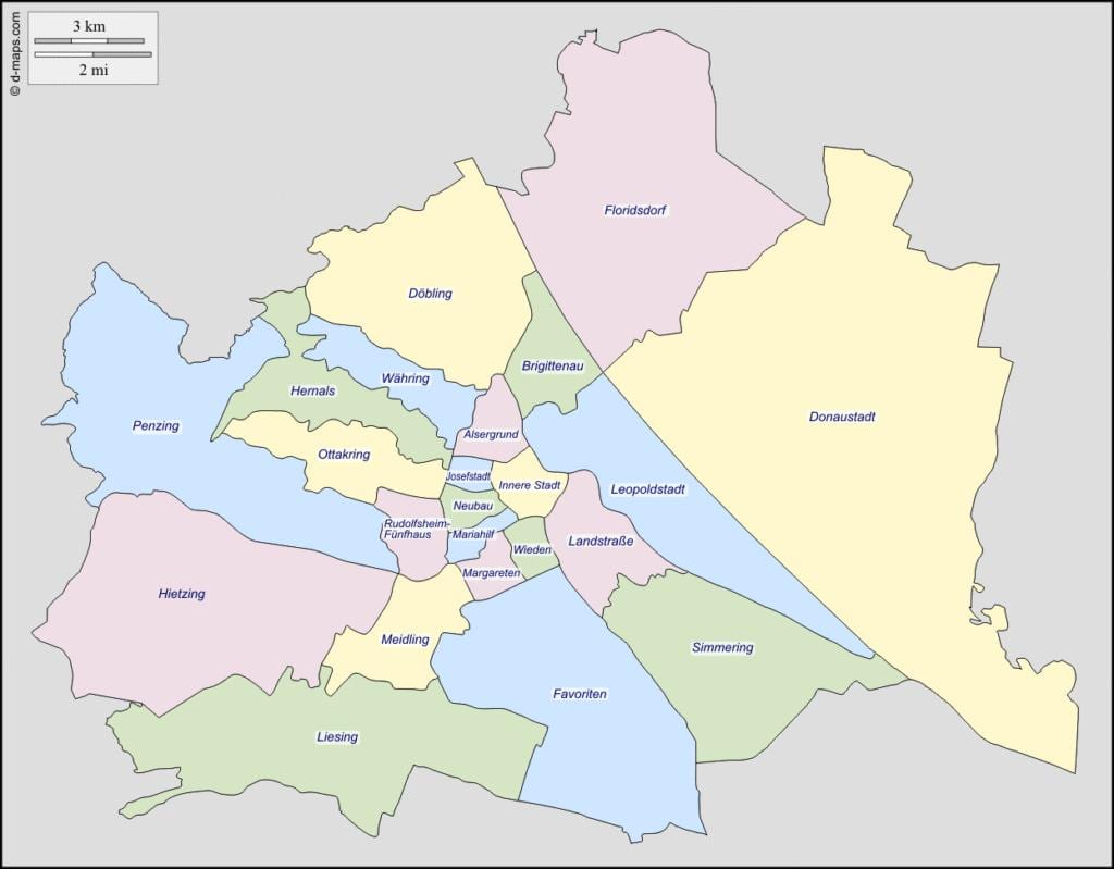 რუკა, ვენის ავსტრია უბანი 