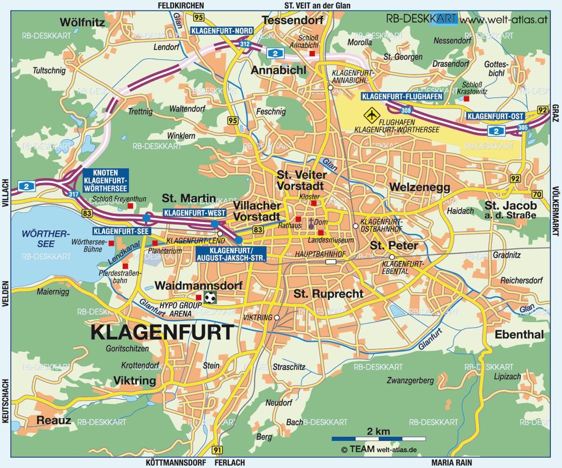 რუკა klagenfurt ავსტრია