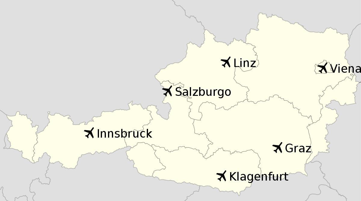 აეროპორტი ავსტრიის რუკა
