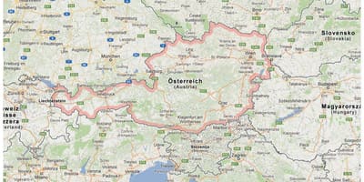 რუკა ავსტრია და მეზობელ ქვეყნებში